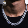 Hiphop Jewelry Collar cubano Ice Out Moissanite Cadena de eslabones cubanos