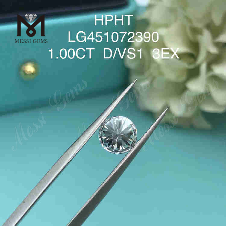 1.00CT D VS diamante creado en laboratorio 3EX HPHT diamantes sintéticos sueltos