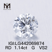Diamante cultivado en laboratorio VS de 1,14 ct Diamantes sintéticos sueltos BRILLANTES redondos G IDEAL 