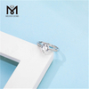 Anillo de compromiso de plata de ley 925 con diamante moissanite de 1 quilate de forma redonda Messi Gems