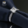 moissanite diamante anillo 18k oro 1 quilate D color blanco VVS corte princesa