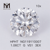 Piedra de diamante cultivada en laboratorio HPHT 1.06CT G VS1 3EX