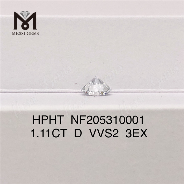 Envío rápido 1,11 quilates RD corte VVS2 HPHT 3EX diamante sintético suelto cultivado en laboratorio