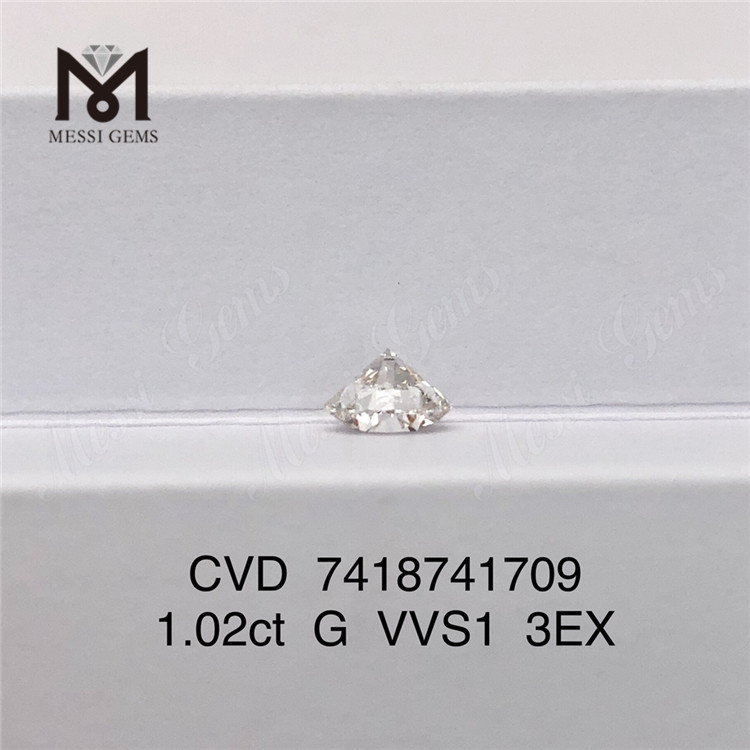 1.02ct VVS cvd diamante Ronnd Cut 3EX diamante hecho por el hombre en stock