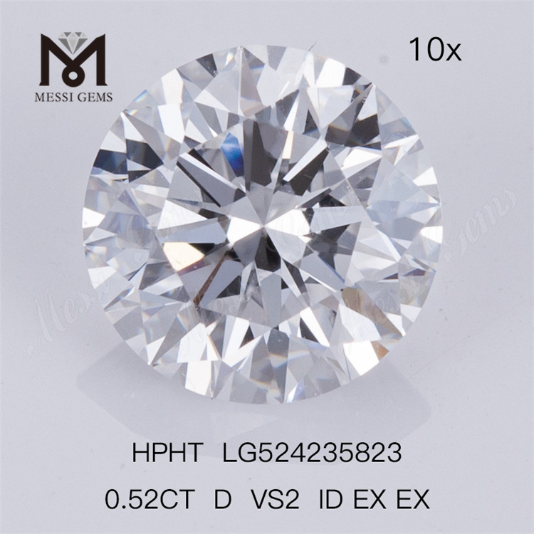 0.52t D VS2 ID EX EX Diamantes de laboratorio Diamante HPHT suelto Stock de fábrica