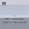 0.7CT HPHT Diamante hecho por el hombre D VS2 ID EX EX Diamantes de laboratorio 