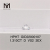 1.310ct D VS2 ID 3EX Corte redondo Diamante cultivado en laboratorio Precio de fábrica HPHT 