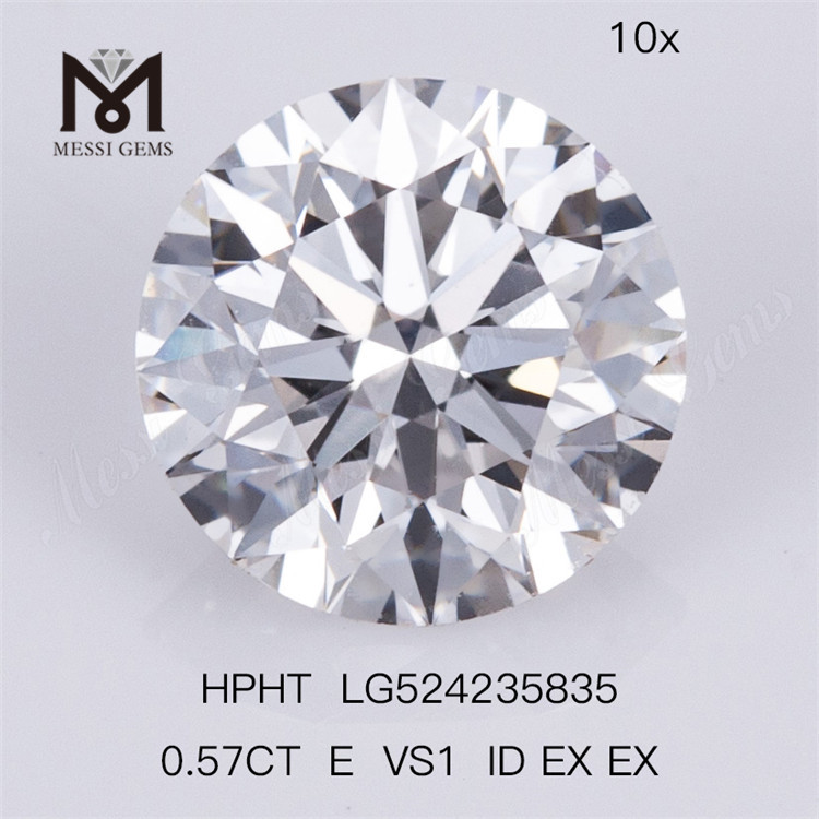0.57 Ct E VS1 Lab HPHT Diamante sintético Diamante redondo Venta al por mayor