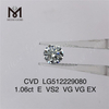 Venta al por mayor de diamantes cvd E de 1,06 quilates frente al fabricante de diamantes cultivados en laboratorio redondo EX