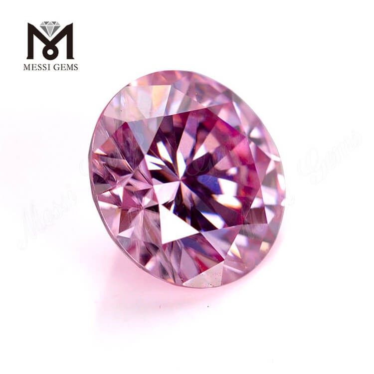 Certificado GRA Calidad superior 1 quilate Precio al por mayor Piedra preciosa de forma redonda de moisonita rosa para joyería