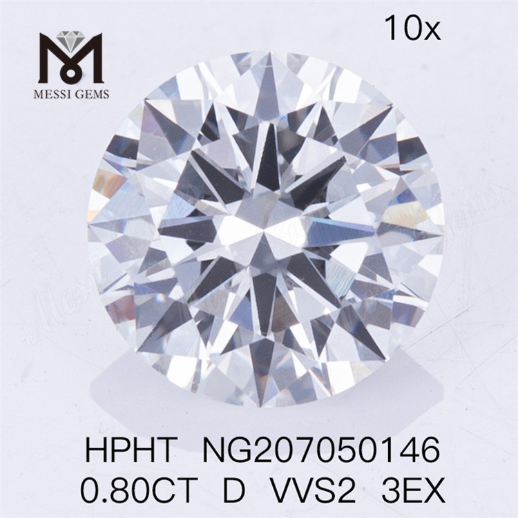 HPHT 0.80CT D VVS2 3EX Forma redonda Diamante hecho por el hombre