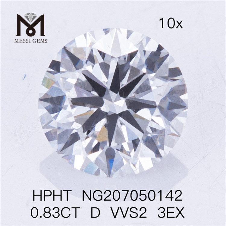Diamante artificial HPHT 0.83CT D VVS2 3EX Lab Diamonds 