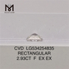 2.93CT RECTANGULAR Corte cvd diamante F Lab Diamond Certificado IGI
