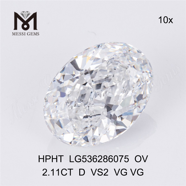 2.11ct D HPHT diamantes de laboratorio ovalados hpht diamantes hechos por el hombre precio al por mayor