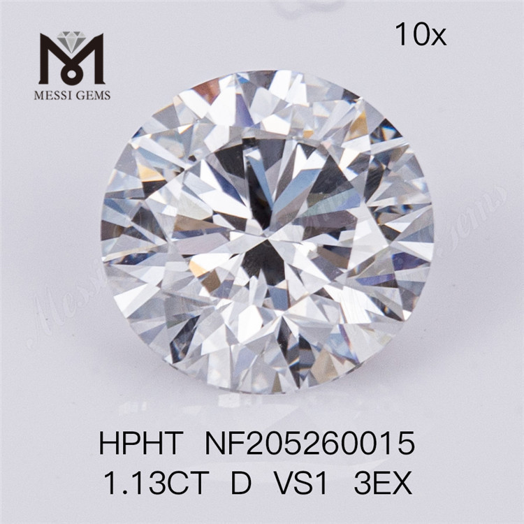 1.13ct D VS1 Diamante cultivado en laboratorio HPHT 3EX de corte brillante redondo sintético suelto para anillo