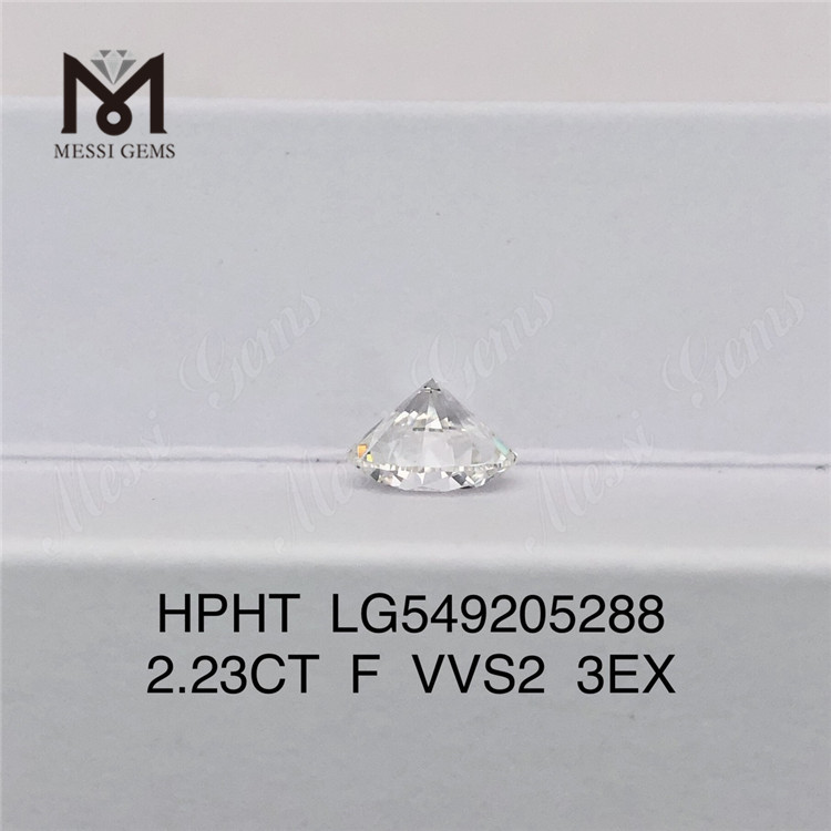 2.23CT F VVS2 3EX diamante cultivado en laboratorio diamantes de corte redondo HPHT diamantes
