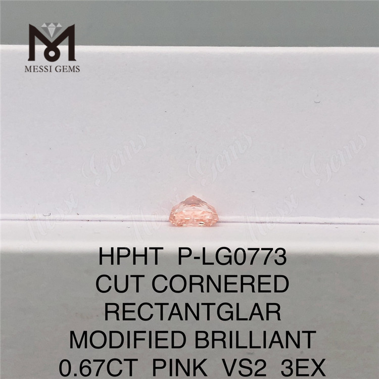 0.67CT HPHT suelto PINK VS2 3EX diamante cultivado en laboratorio P-LG0773