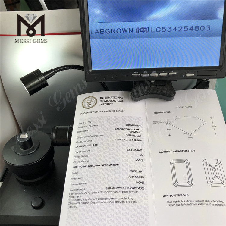 3.64CT G VVS2 EX VG EM mejores diamantes de laboratorio en línea CVD LG534254803