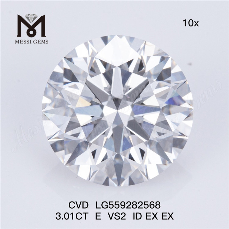 3.01CT E VS2 ID EX EX Precio de diamante de laboratorio de 3 quilates CVD LG559282568