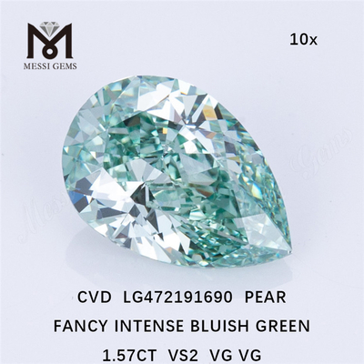 Diamantes sintéticos sueltos azules VS2 de 1,57 quilates, diamantes cultivados en laboratorio verde CVD, venta al por mayor LG472191690