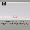 HPHT P-LG0774 OV 0.53CT PINK VS1 VG VG VG diamante cultivado en laboratorio