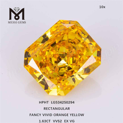 1.63ct FANCY YELLOW diamantes sintéticos sueltos RECTANGULAR diamantes amarillos cultivados en laboratorio precio al por mayor