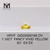 1.10CT FANCY VIVID SI1 EX EX OV laboratorio creado diamante amarillo HPHT GID22000166