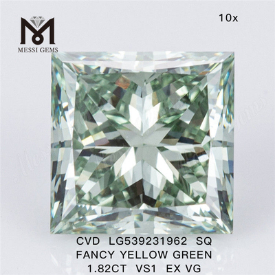 1,82 quilates, el mejor diamante de laboratorio suelto SQ Fancy Yellow Green, costo de diamante de laboratorio, precio de fábrica