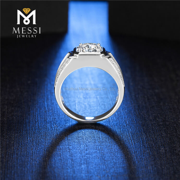 Anillos de hombre de joyería de plata 925 de alta calidad anillo de moissanita para hombre