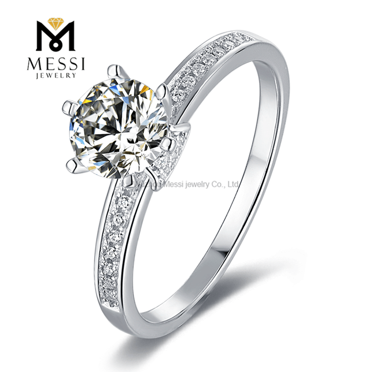 precio al por mayor joyería 18K chapado en oro moissanite anillo de plata moissanite