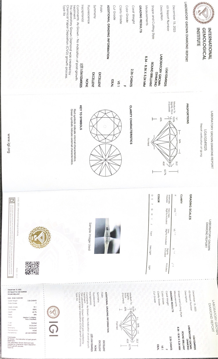 Diamantes artificiales de 2 quilates a la venta.