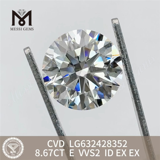 8.67CT E hizo diamantes no extraídos VVS2 ID CVD LG632428352 丨Messigems 