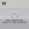 8.07CT D VVS1 ID EX EX Diamantes CVD de alta calidad directamente de nuestro laboratorio LG601327753 丨Messigems