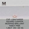 1.26CT CUADRADO FANCY Rosa Diamantes fabricados CVD LG647446305 