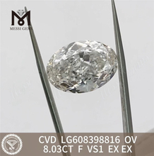 8.03CT Diamantes creados en laboratorio superior F VS1 OV丨Messigems CVD LG608398816 