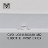 Diamantes de laboratorio de 3,08 quilates E VVS2 MQ CVD IGI Certified Sparkle丨Messigems LG611353530