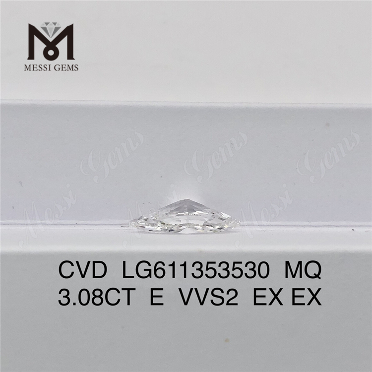 Diamantes de laboratorio de 3,08 quilates E VVS2 MQ CVD IGI Certified Sparkle丨Messigems LG611353530
