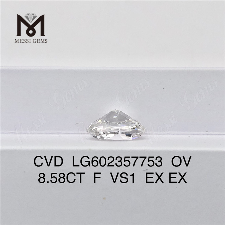  8.58CT F VS1 EX EX cvd OV diamante cultivado en laboratorio LG602357753 del laboratorio 丨Messigems