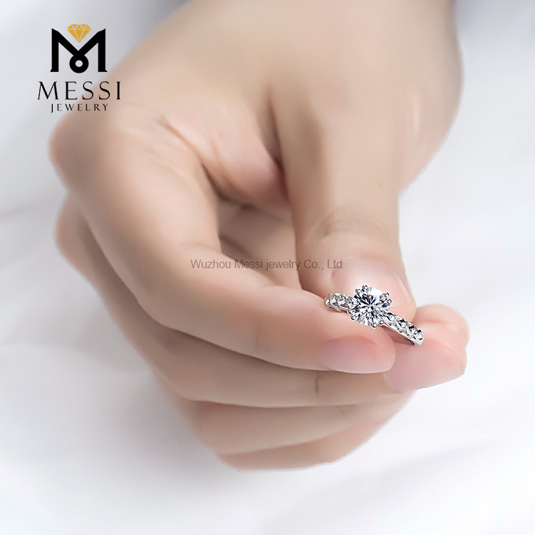 Anillo de diamantes de oro real de 18 k Anillos de boda modernos para mujeres de diseño personalizado