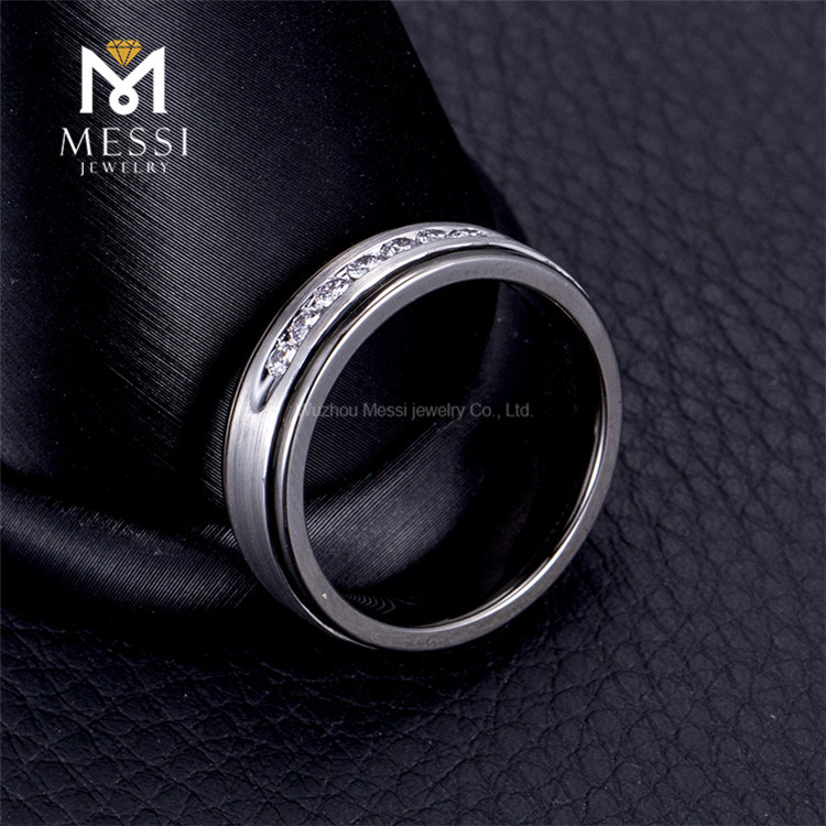 Anillo negro de oro de 18 quilates, 11g, 2mm, anillos de hombre con diamantes de laboratorio para boda