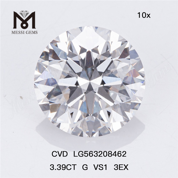 3.39CT G VS1 3EX CVD Diamante cultivado en laboratorio LG563208462 丨Messigems