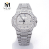 Auricular brillante de acero inoxidable helado VVS Los mejores relojes Moissanite