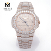 Auricular brillante de acero inoxidable helado VVS Los mejores relojes Moissanite