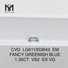 1.35CT EM VS2 FANCY VERDE AZUL Diamantes cultivados en laboratorio con certificación igi 丨Messigems LG611353643 