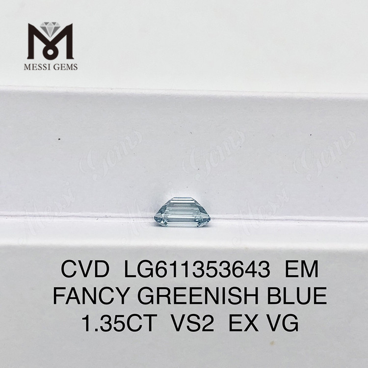 1.35CT EM VS2 FANCY VERDE AZUL Diamantes cultivados en laboratorio con certificación igi 丨Messigems LG611353643 