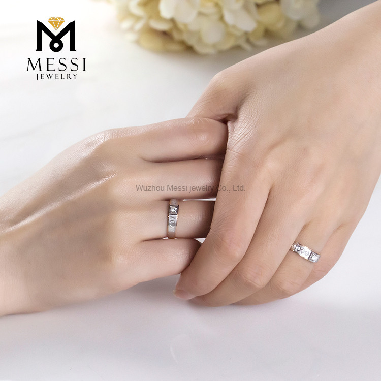 Anillos de pareja de diamantes cultivados EX Lab para compromiso Anillos de boda para parejas