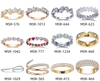 Anillos de diamantes producidos en laboratorio de forma redonda estilo moda en oro amarillo de 18 quilates