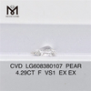4.29CT F VS1 PEAR Diamantes con certificación IGI a la venta Excelente valor CVD LG608380107 丨Messigems