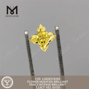 3.13ct vs1 Flor amarilla CVD de diamantes con cultivo suelto LG608378285 