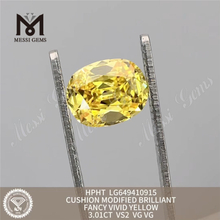 3.01ct cojín elegante amarillo vívido vs2 diamones hechos hpht lg649410915 